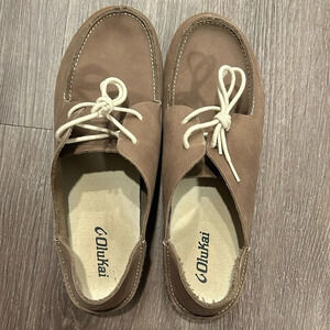 Olukai Ohana Lace Up Shoes Nubuck Tan Leather Men's Size 9